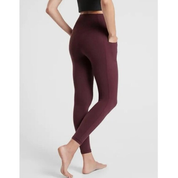 Athleta Salutation Stash Pocket II 7/8 Tight Leggings Burgundy Spiced Cabernet M - Picture 3 of 9